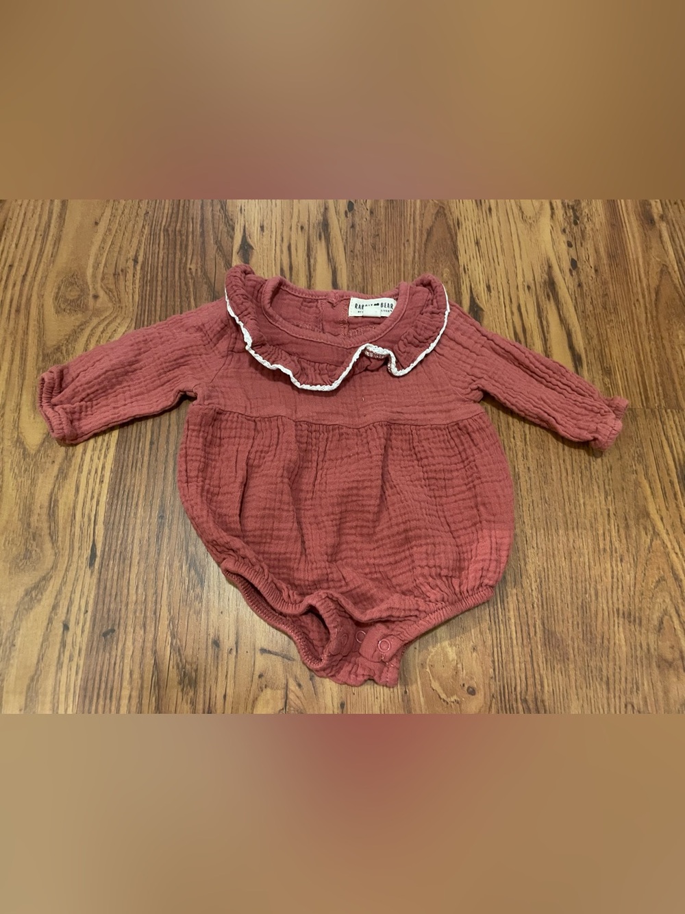 Adorable Long Sleeve Ruffle Collar Baby One-Piece
